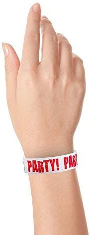 500 WristCo Red Party Tyvek Wristbands for Events - Comfortable Tear Resistant Paper Bracelets ID Wrist Bands for Concerts Festivals Admission Party Identification Tours