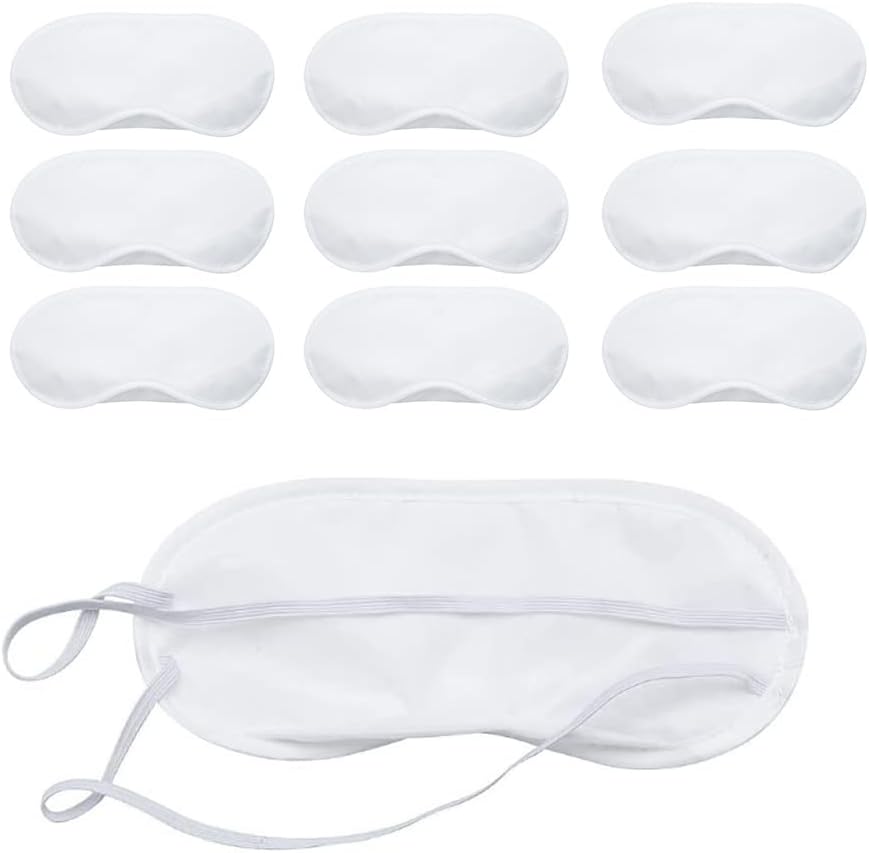 AKOAK 10 Pieces Game Party Sleep Travel Eye Mask, Lightweight Shading Eye Protection Rest Eye Mask, with Nose Pad and Adjustable Strap, Unisex (Pink)