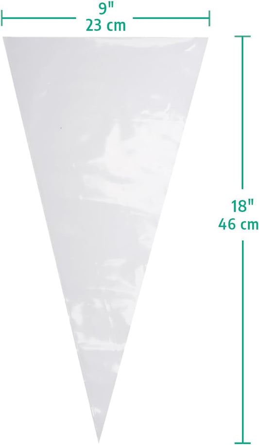 Keenpioneer 18-Inch Piping Bags, Large Capacity, Biobased Disposable Cake Decorating Pastry Bag - Pack of 100
