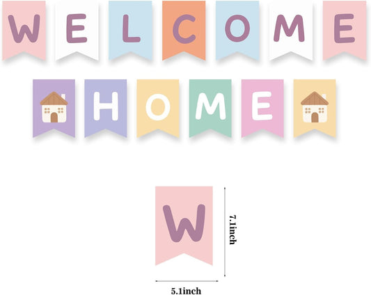 Welcome Home Banner, Colorful Paper Welcome Home Decorations