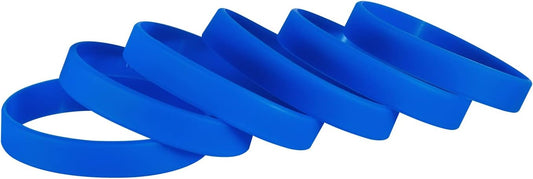 Wholesale 6pcs/pack Blank Color Silicone Bracelets Silicone Wristbands Rubber bracelets for Party Favors,Events,Sports,Funny,Classroom playing,Training,Office Uses and for Teens,Men & Womens,Multiple&Creative Uses in Offices and Households-SKY BLUE 7"