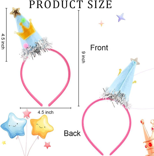 TODDER Birthday Headband Birthday Crown Party Hat for Women Girls Funny Photo Props Novelty Headband Cute Princess Hairband Party Favors Pink Headpiece
