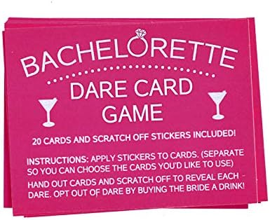 Printed Party Bachelorette Dare Card Scratch Off Game, Girls Night Out, 20 Cards