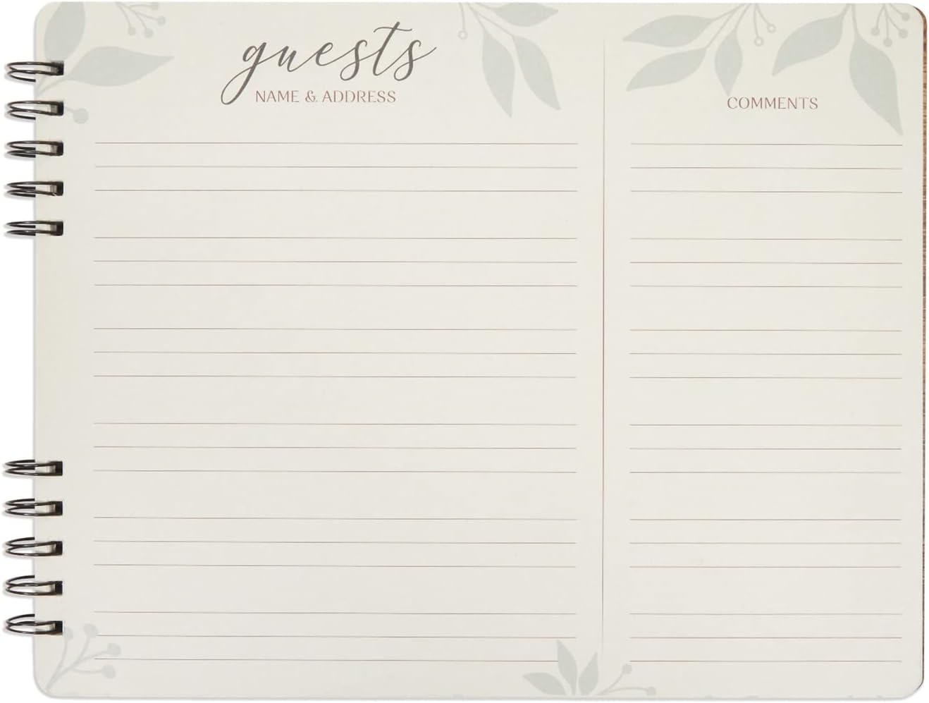 Paper Junkie Rustic Wooden Guest Book for Party - 112 Pages, 11.25 x 8.75 in Brown Wood Cover - Wedding & Baby Shower Guest Book Sign in