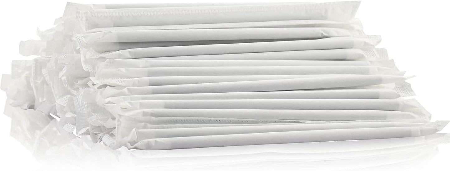 5.75 inch Orange Paper Cocktail Straws, Short Disposable Drinking Straws 500 Counts, Unwrapped - Compostable