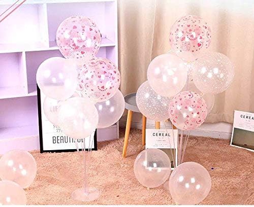 LANGXUN 28" Height Table Balloon Stand Kit for Birthday Party Wedding Decorations, Balloons Arch Kit for Graduation Party and Christmas Balloon Decorations (8 Pack)