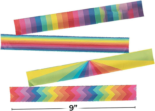 Fun Express Rainbow Slap Bracelets - Jewelry - 12 Pieces - Great For Birthday, School and Classroom Favors and Prizes