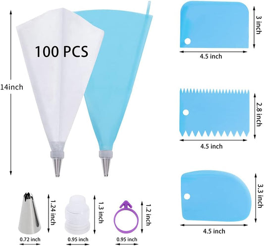 16 Inch Piping Bags Disposable, 100Pcs Large Pastry Bags, Frosting Bags, Cake Decorating Bags, Decorating Bags Large Piping Bags, Decorating Bags