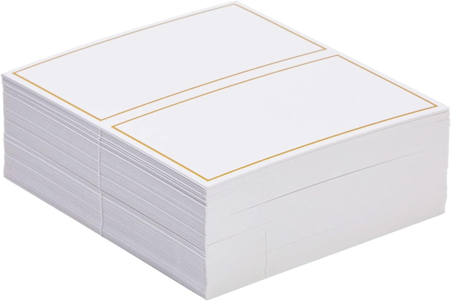 Best Paper Greetings Place Cards for Table Setting - 3.5 x 2 In Folded, Pack of 100, White & Gold - Wedding Name Cards for Reception Seating Chart & Banquet Use