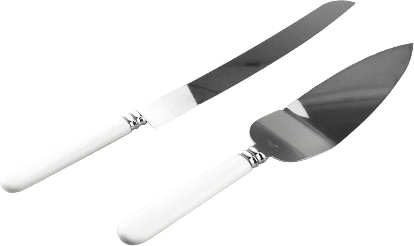 Homeford Cake Knife and Server Set (White)