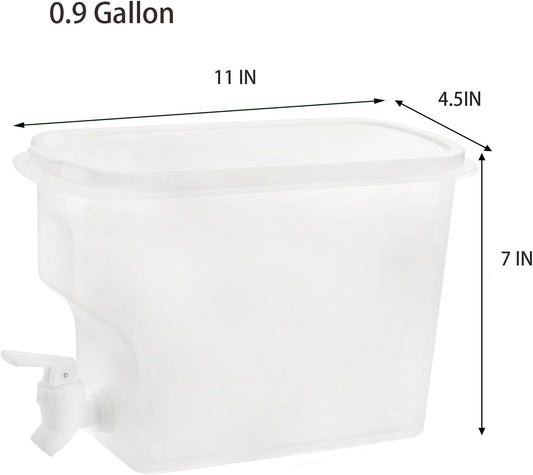 Jucoan 2 Pack 0.9 Gallon Fridge Beverage Drink Dispenser with Leak-proof Spigot, Plastic Cold Drink Juice Beverage Dispenser Jug for Party Drink, Juice, Iced Tea, Lemonade, Cold Brew