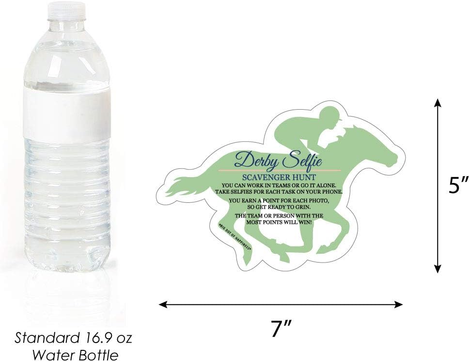Big Dot of Happiness Kentucky Horse Derby - Selfie Scavenger Hunt - Race Party Game - Set of 12