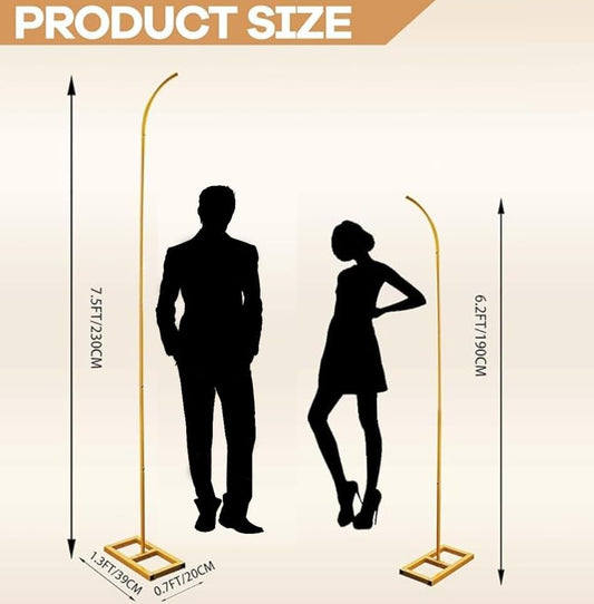 Bazen Balloon Arch Kit, Balloon Arch Stand Set of 2 with Metal Square Base Balloon Arch Frame Floral Half Arch Balloon Garland Stand for Ceremony Wedding Bridal Baby Shower Birthday Anniversary