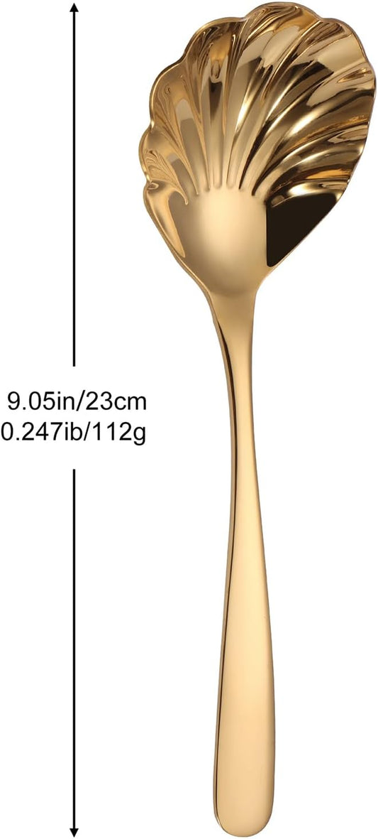 Large Serving Spoon, Stainless Steel Catering Serving Utensils for Party Buffet Dinner Banquet Cooking Kitchen Basics,Dishwasher Safe(Gold)