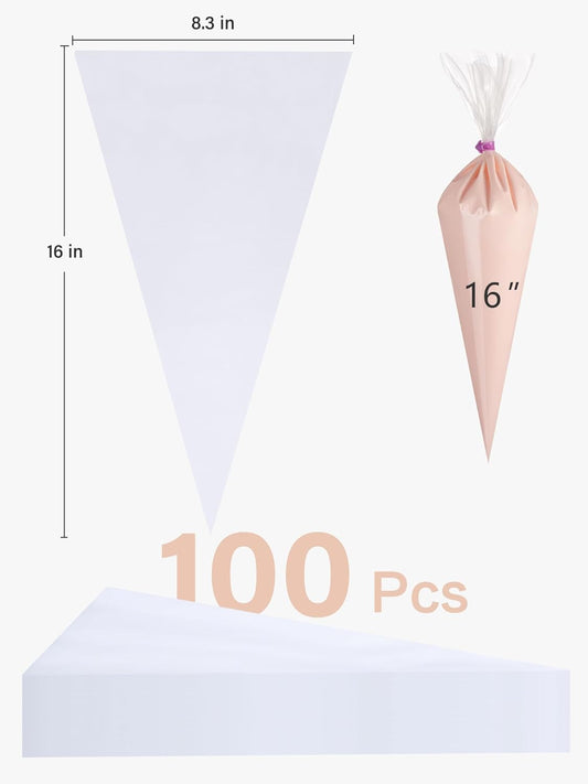 Kootek Piping Bags, Disposable Pastry Bags 16 Inch, 100 Pcs Anti Burst Large Icing Piping Bags for Cookie Frosting Cake Decorating Baking Supplies