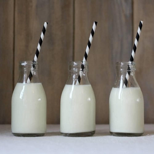 Biodegradable Striped Paper Straws,Paper Drinking Straws for Party, Events and Crafts,Baby Shower Decorations 7.75 Inches, Black White Striped - 100 Packs