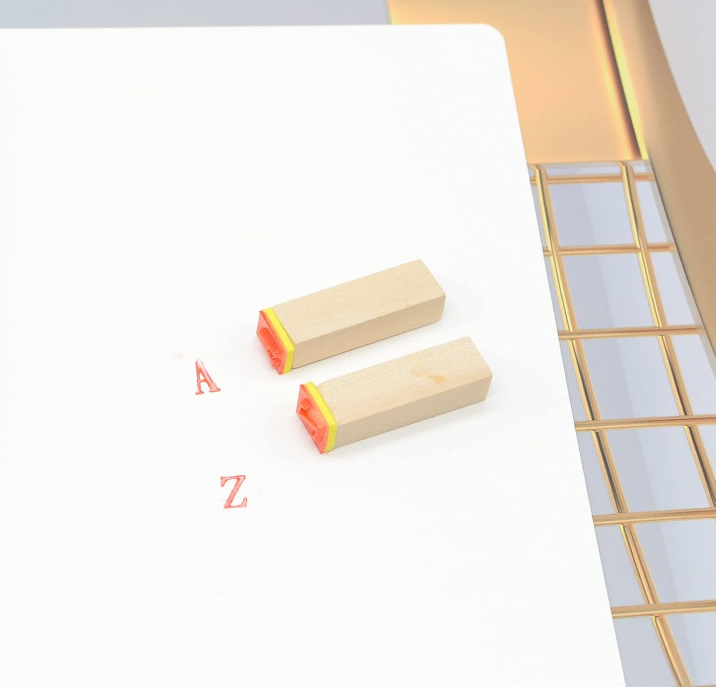 Pack of 36 Pcs Small Wooden Rubber Stamps 0.2 Inch of Letter and Number for DIY Craft Card and Photo Album (B)