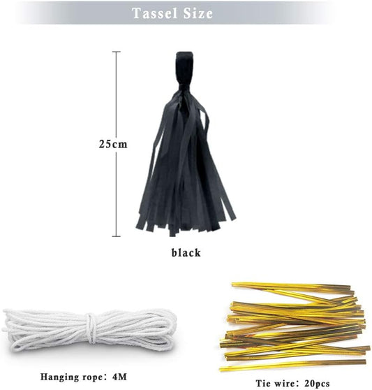 9.8in Blue Tissue Paper Tassel DIY Hanging paper decorations Party Garland Decor for Party Decorations Wedding,Festival,Baby Shower Decoration 20PCS25cm