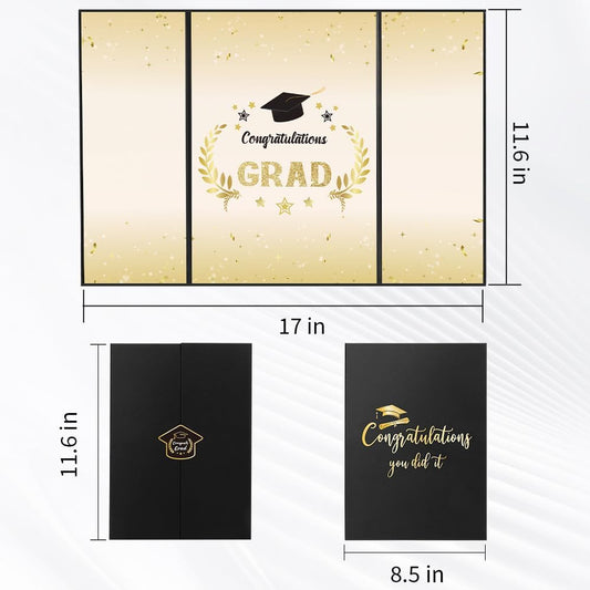 Graduation Decorations 2026, Black Gold Graduation Guest Book, Class of 2026 Grad Guestbook for Graduates Signature Congrats Grad Graduation Party Decorations Favors Supplies Gifts Idea Table Decor
