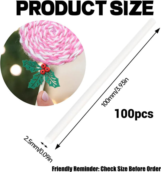 Lollipop Sticks,Cake Pop Sticks,Candy Sticks 100pcs 4 Inch,Used for Cake,Candy, Cookies, Chocolate