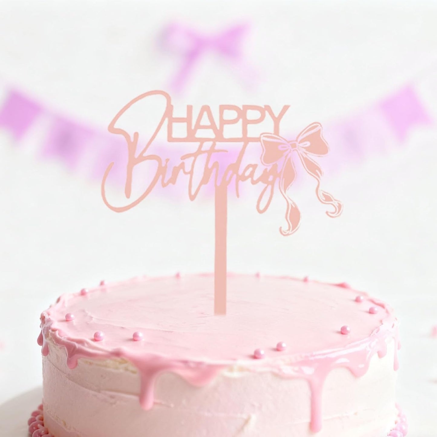 DIY Happy birthday Cake Topper Black Acrylic