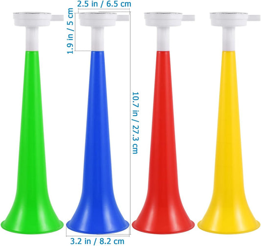 Garneck 10 Pack Plastic Stadium Horn: 10.8'' Loud Cheering Trumpet Air Horn Noise Maker for Sporting Events Football Game Graduation Party Birthday Event Cheering Props(Random Color)
