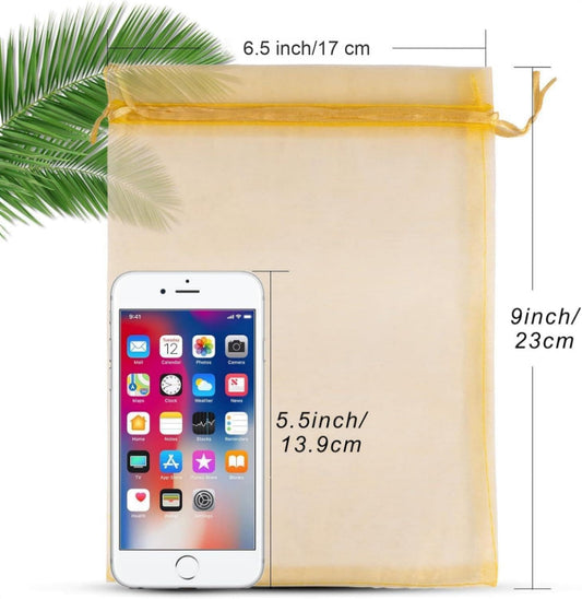 ANZNKU 50PCS Organza Bags 6x9 Large White Gift Bags for Candy Goodie Sachet Jewelry, Mesh Bag Drawstring Sheer Packaging Pouches for Wedding Favors Mother's Day Birthday Party Baby & Bridal Shower