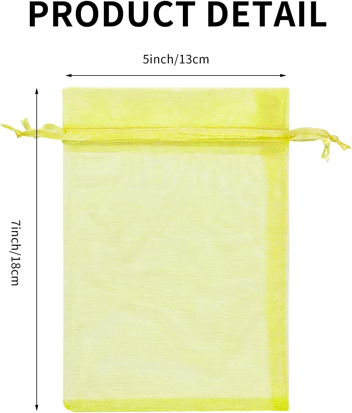Wudygirl 100pcs 5X7 Inches White Organza Bags Christmas Drawstring Pouches Party Wedding Favor Bags Goodie bags(White 5x7)