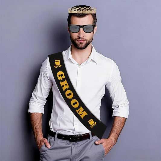 Bachelor Party Decorations Accessories Groom Crown Sunglasses Sash for Bachelor Wedding Party Decorations Gifts Favors