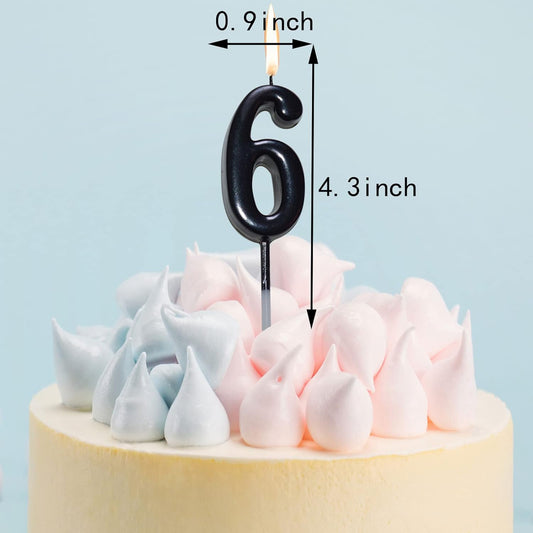 10 Pieces Birthday Numeral Candles, Cake Numeral Candle for Cake Decoration, Number 0-9 Cake Topper Candles Number 0 1 2 3 4 5 6 7 8 9 for Birthday Wedding Anniversary Party Celebration, Black