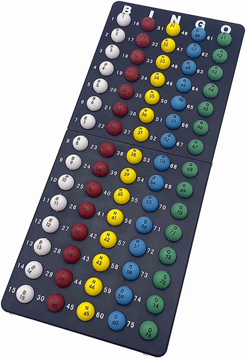 JUNWRROW Deluxe Bingo Game Set with Storage Bag- Includes 6-Inch Antique Gold Rotary Cage,75 Calling Balls,100 Mixed Cards,1000 Colorful Chips, Master Board&Carry Bag for Family Party,Large Groups