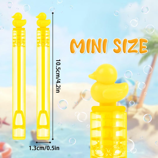 SULOLI 40 pcs Duck Bubble Wands, Yellow Duck Mini Bubble Party Favors Wand Blowing Sticks Bulk for Kids Adults Summer Birthday Party Supplies