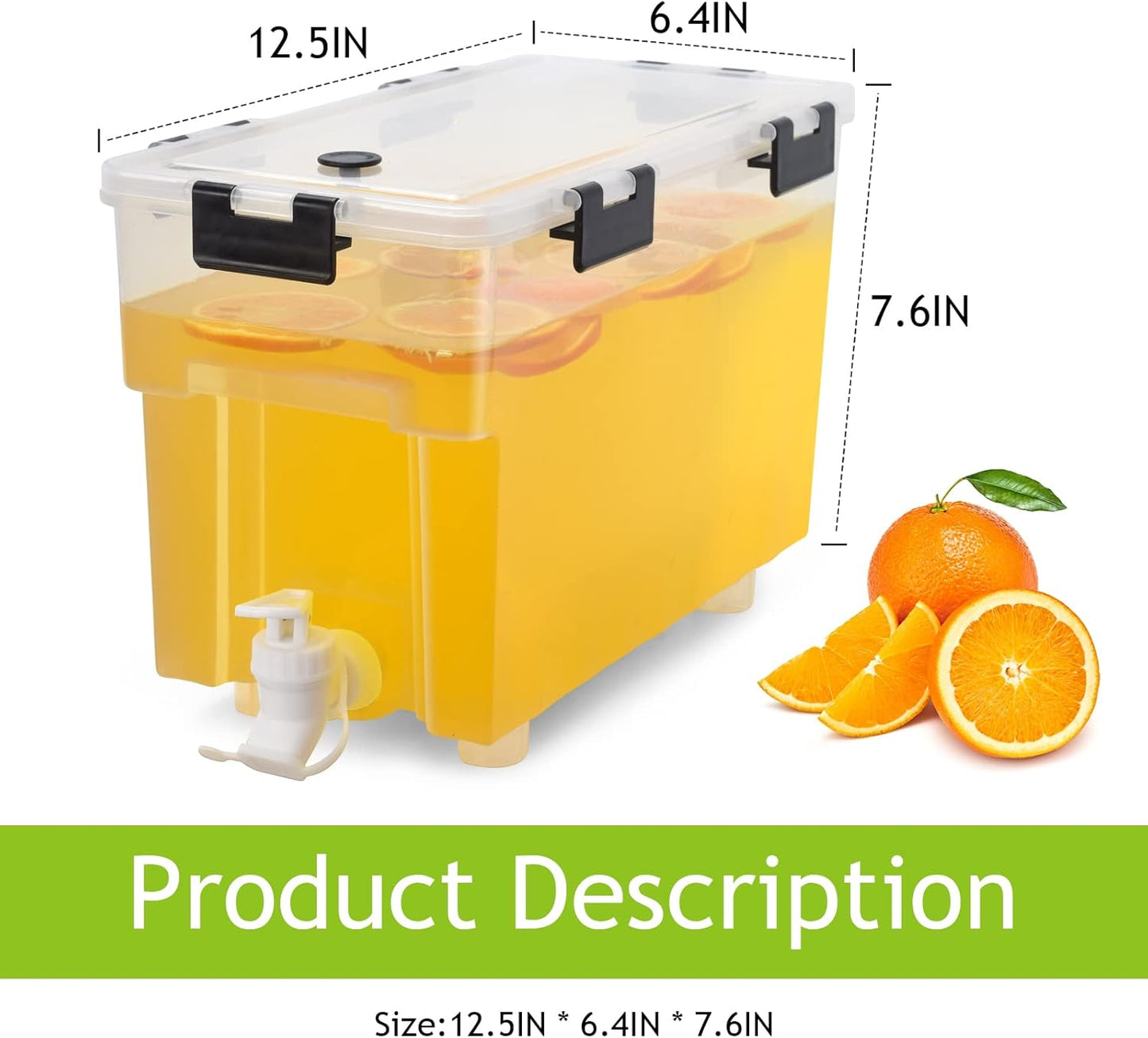 2.5 Gallon Drink Dispenser For Fridge,Beverage Dispenser With Spigot. Milk,Lemonade Dispenser,Juice Containers With Lids For Parties And Dairly Use,100% Sealed And Filter screen(1+1.5)Gallon