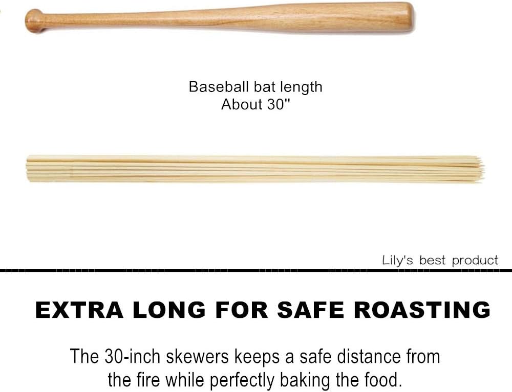 HOPELF 4" Natural Bamboo Skewers Sticks for Appetiser,Fruit,Cocktail,Kabob,Chocolate Fountain,Grilling,Barbecue,Kitchen,Crafting and Party.More Size Choices 4"/6"/8"/10"/12"/14"/16"/17.5"/30"/36"