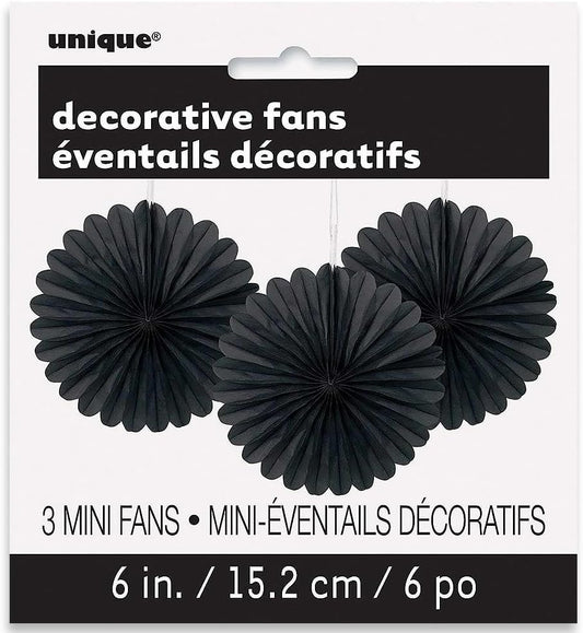 Sunflower Yellow Hanging Tissue Paper Fans - 6'', 3 Count - Perfect for Parties & Home Decor