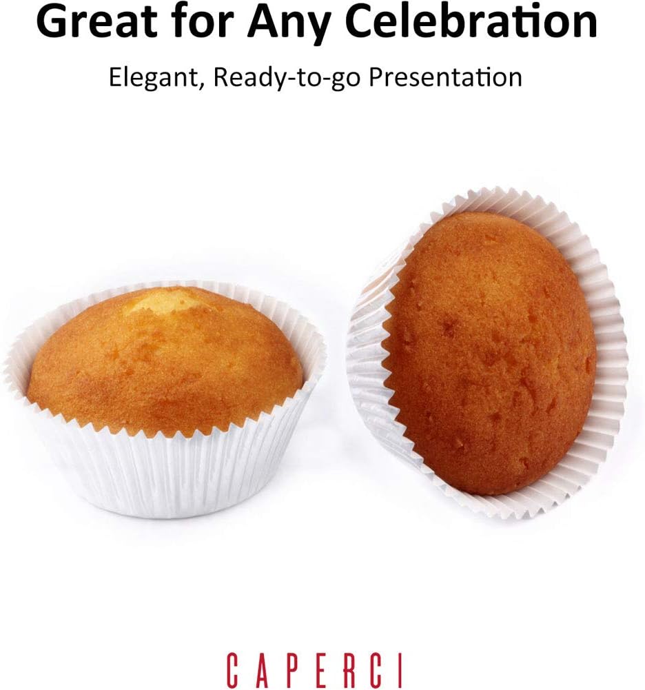 Caperci Standard Cupcake Liners Gold Foil Muffin Baking Cups 150-Pack - Premium Greaseproof & Sturdy Cupcake Papers