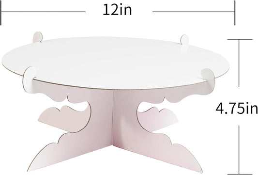 12 inch One Tier Cardboard Cake Stand,Black Cupcake Stand for Birthday Wedding DIY Dessert Decoration