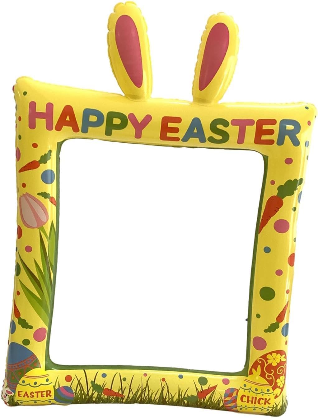 Easter Photo Booth Frame Inflatable Photo Frame Selfie Photo Frame Party Photo Booth Inflatable Picture Frame Prop for Easter Bridal Festival Party Supply