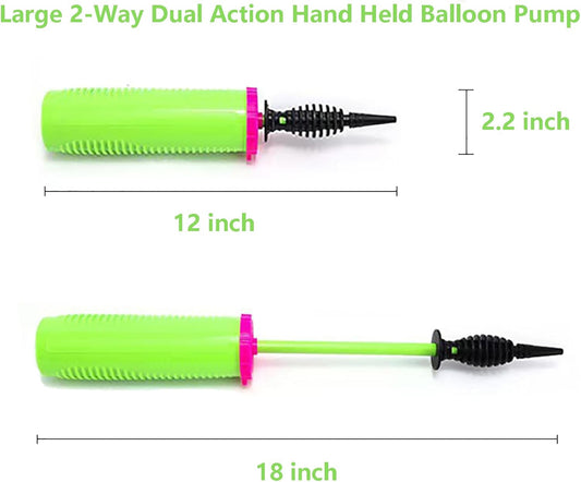 Balloon Pump Hand Held 2-Way Dual Action Air Pump for Balloons, Yoga Balls, Swimming Rings