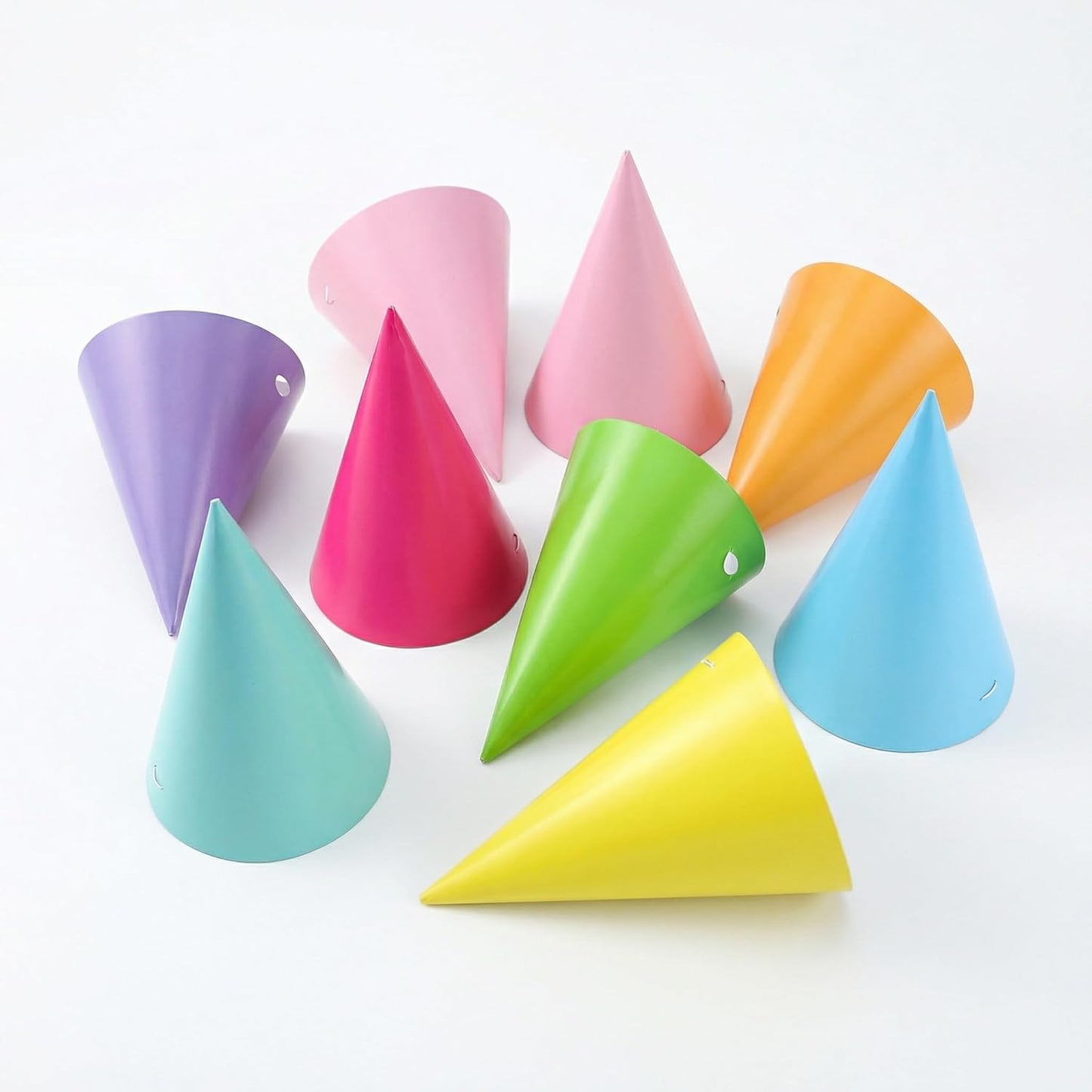 Pre-Assembled Pastel Party Hats for Kids, Birthday Party Hats for Adults