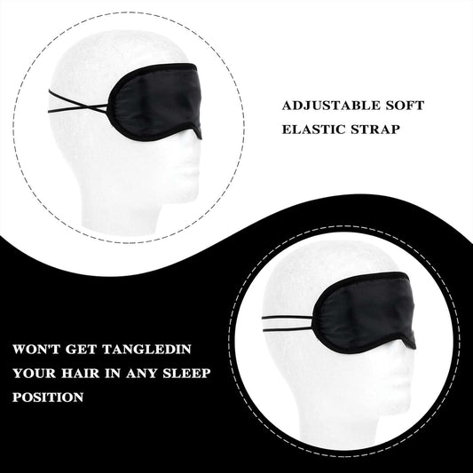 COMNICO 6pcs Blindfold Eye Mask Shade Cover Eye Mask Sleep Masks Sleeping Mask Party Supply with Adjustable Strap for Men and Women (Black)