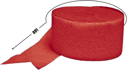 Amscan Premium Apple Red Crepe Paper Streamer - 81ft, 1 Piece - Perfect for Birthdays, Weddings, and Events