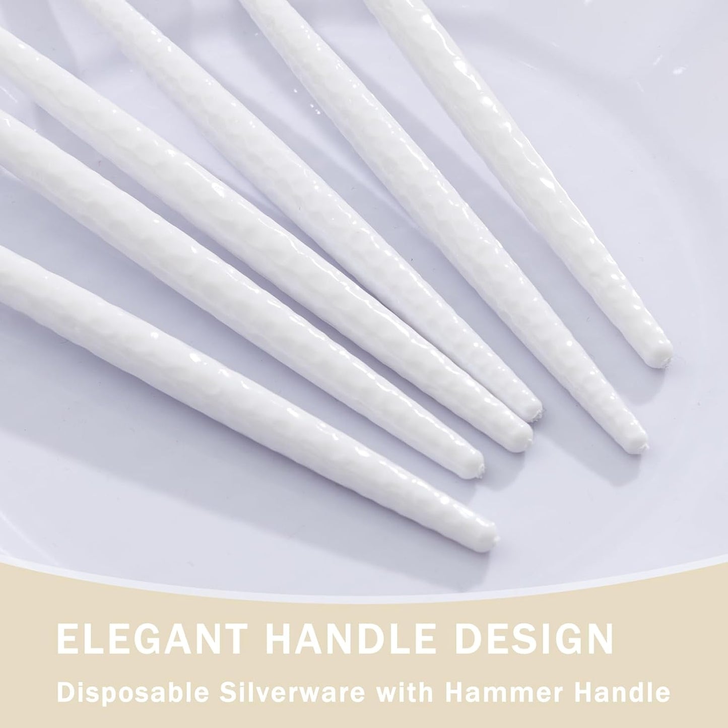 Supernal 360pcs Silver Plastic Cutlery,Elegant Plastic Silverware,Silver Hammed Silverware,Disposable Flatware,Include 120 Forks,120 Knvies,120 Spoons,Perfect for Birthday,Party,Wedding