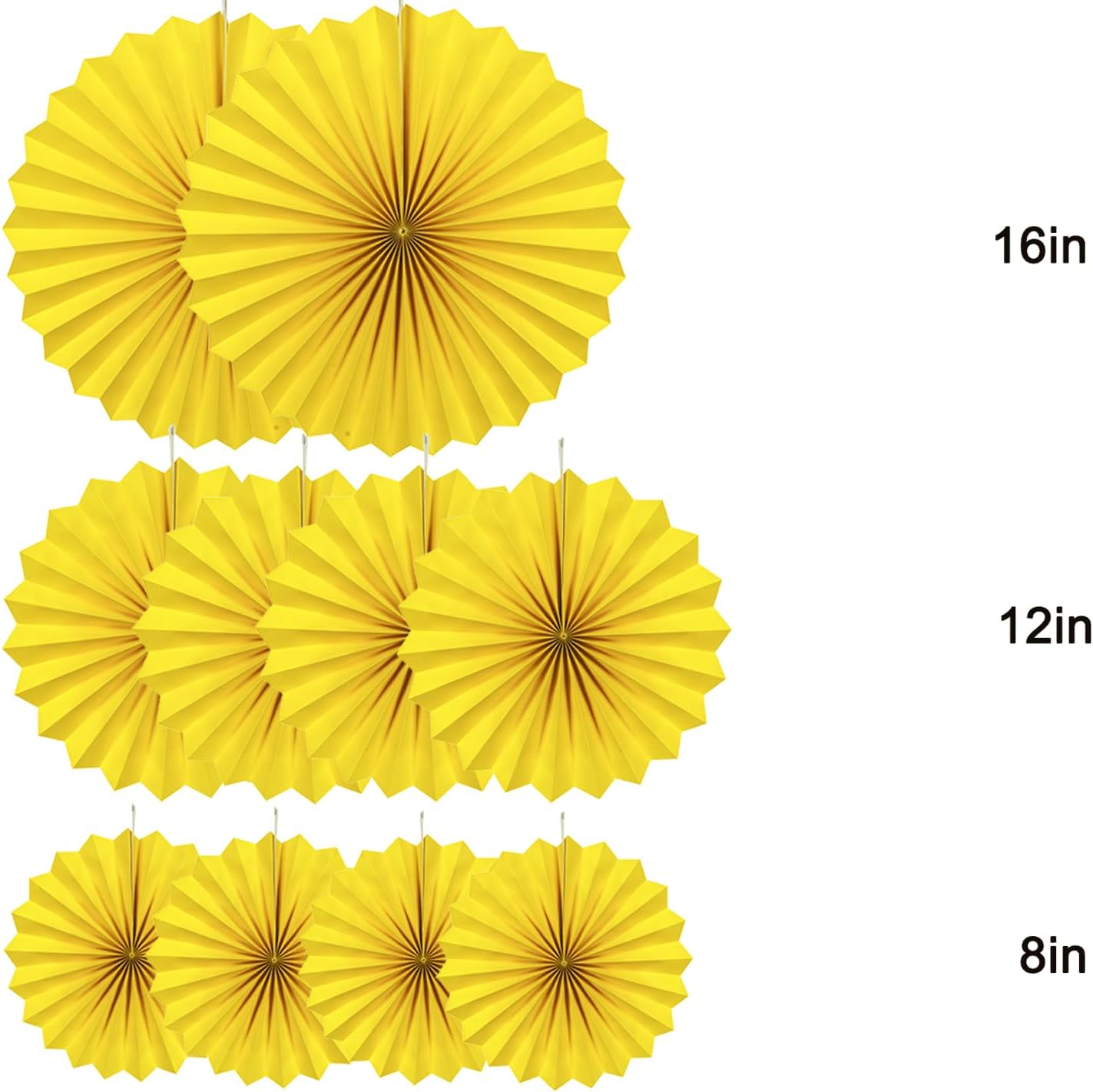 Party Hanging Paper Fans Decorations Set, Gold Round Paper Fan Ceiling Party Decoration Suppiles,Set of 10