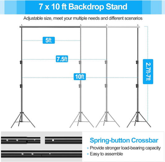 EMART 12x10ft(WXH) Backdrop Stand Heavy Duty, Adjustable Backdrop Banner Holder Back Drop Stand for Party, Photography Background Support Equipment Kit for Photo Studio, Wedding, Birthday, Exhibitions