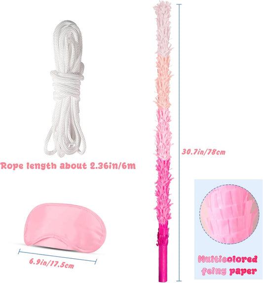 30 Inch Piñata Stick Kit Unbreakable Pinata Stick with Blindfold Blind Rope Suitable for Boys Girls Adults Can Have Fun at Any Party