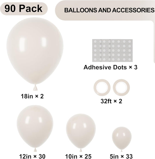 Voircoloria 130pcs Pastel Balloons Different Sizes 18" 12" 10" 5" Macaron Latex Balloon Garland Arch Kit for Birthday Easter Baby Shower Graduation Wedding Gender Reveal Anniversary Party Decorations - Colors A