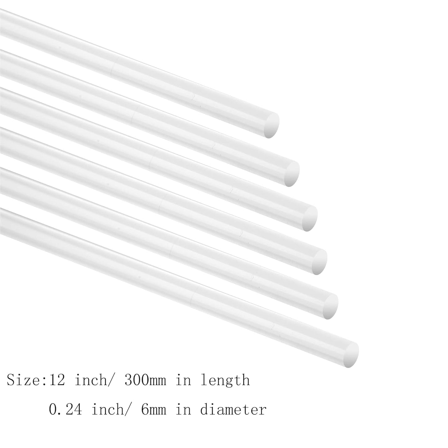 20 Pieces Acrylic Rods, 12 Inch Clear Acrylic Round Plastic Rods for DIY Crafts Party Decorations Gardening(3mm Diameter)