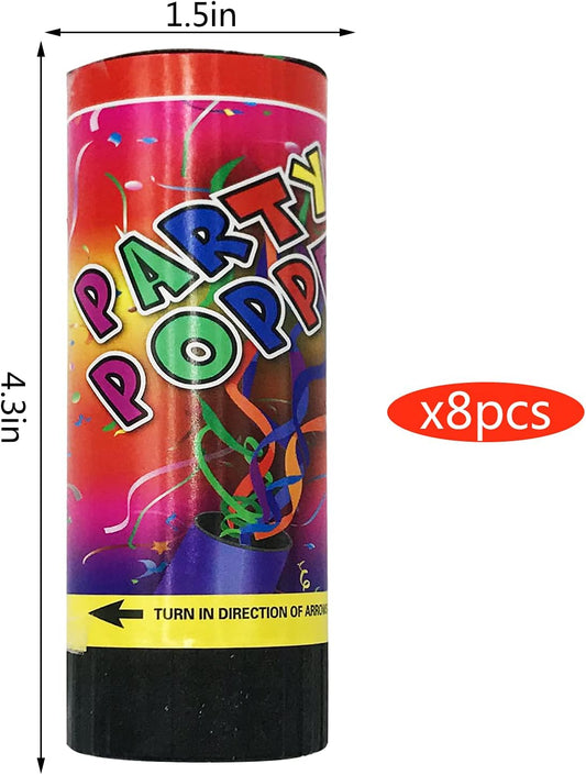 Confetti Poppers Cannons for Wedding Birthday Graduation Baby Shower Kids Fun Party Supplies Decorations and Favors (Colorful)