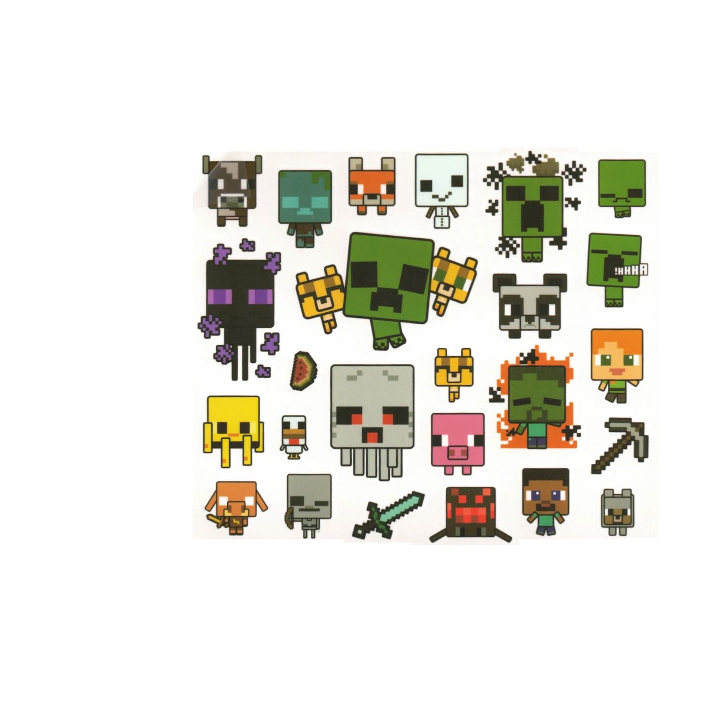 25pcs Minecraft Temporary Tattoos for Teen, Cool Birthday Party Favors, Cute Video Game Cartoon Decoration Sticker Gifts for Adult Home Activity Class Prizes Carnival Christmas Rewards